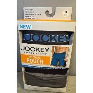 Jockey Generation Boxer Briefs 3 Pack No Chafe Pouch Long Leg Men’s M